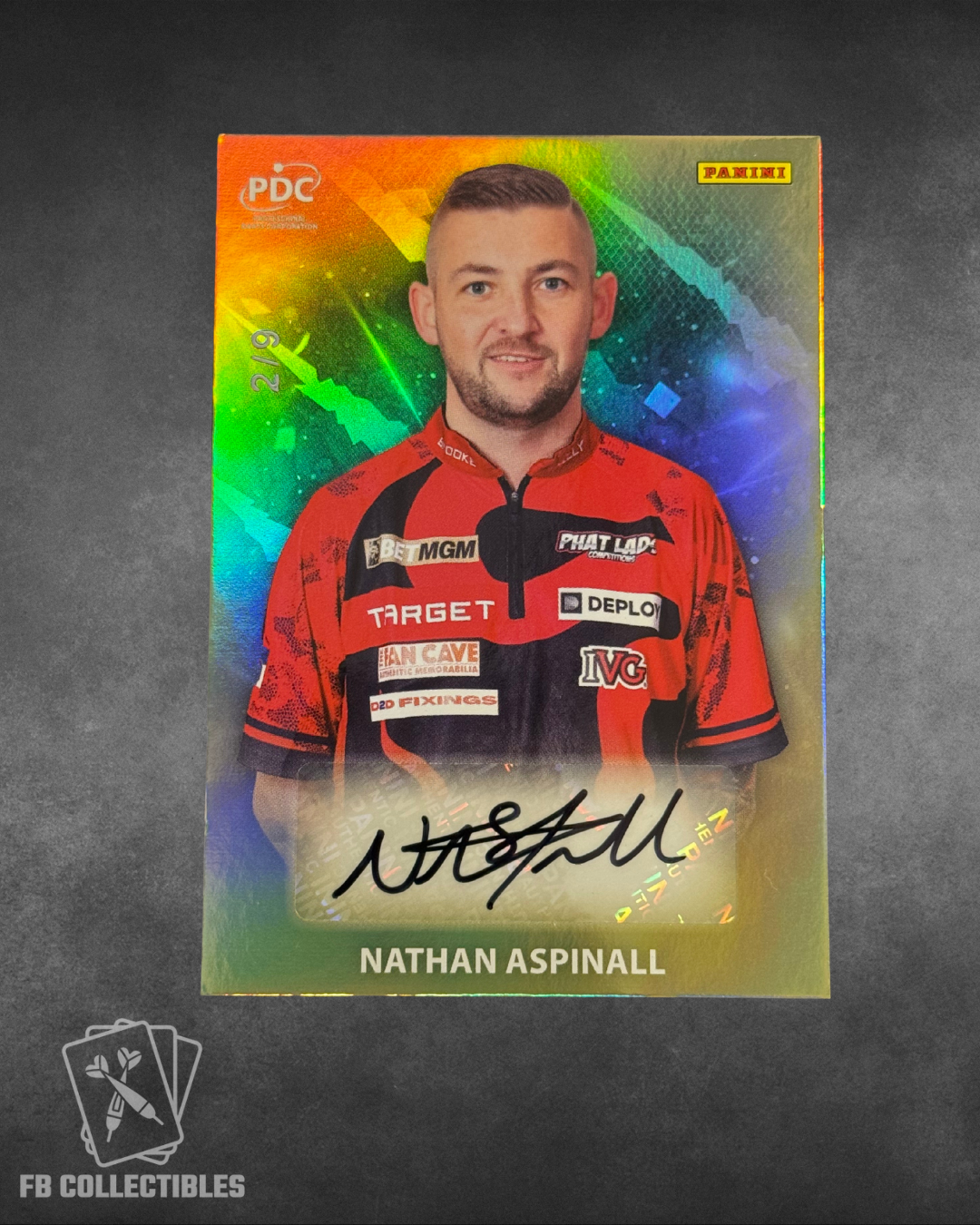 PDC Premier League 2025 Nathan Aspinall Base Autograph /9